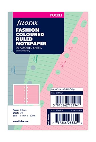 Filofax Pocket Ruled Fashion Colored Paper (B210507)