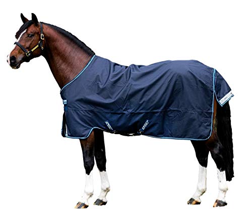 HORSEWEAR Ireland Amigo Bravo 12 Original Lightweight Waterproof Breathable Horse Turnout Blanket (0g Fill), Navy/Navy, 72