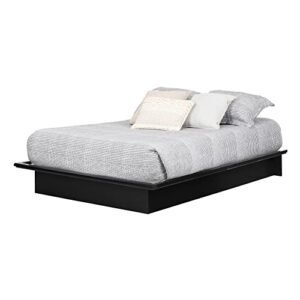 south shore step one platform bed with storage, full 54-inch, pure black
