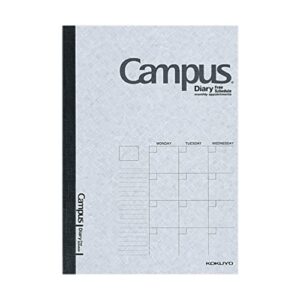 kokuyo campus diary, free schedule, monthly appointments, 8.3'x5.8' a5 size, 24 sheets/48 pages, gray, japan import (ni-cf103n)