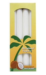 aloha bay taper candle 9in white 4 pk