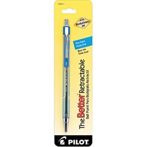 pilot the better retractable ballpoint pen, fine point, blue ink, single pen (30011)