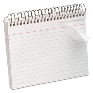 oxford spiral index cards, ruled, 4 x 6, white, 50/pack