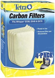 tetra carbon filters for aquariums, fits whisper ex filters, cleans aquarium water, 4 count