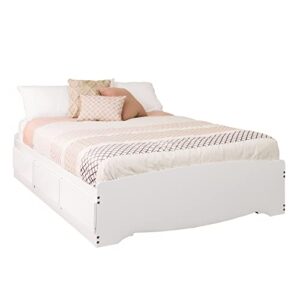 prepac full mate's platform storage bed with 6 drawers, white