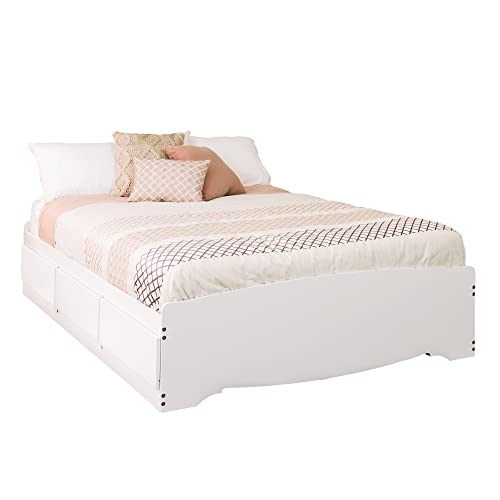 Prepac Full Mate's Platform Storage Bed with 6 Drawers, White