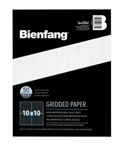 bienfang designer grid graph paper pad, 10x10 cross section, 8.5 x 11 inches, 50 sheets