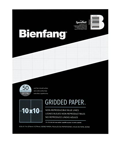 Bienfang Designer Grid Graph Paper Pad, 10x10 Cross Section, 8.5 x 11 Inches, 50 Sheets