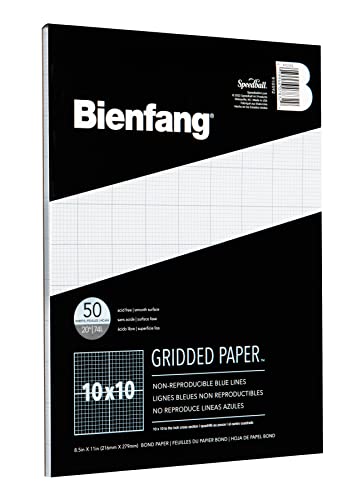 Bienfang Designer Grid Graph Paper Pad, 10x10 Cross Section, 8.5 x 11 Inches, 50 Sheets