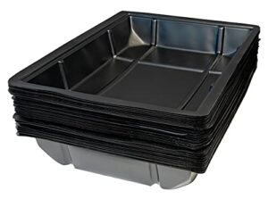 kitty lounge disposable litter tray, black, 50-pack- argee rg606/50, black