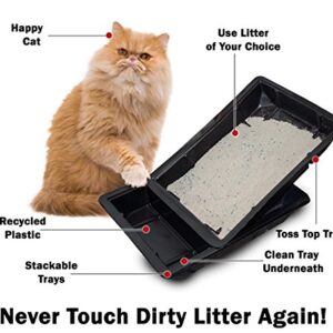 Kitty Lounge Disposable Litter Tray, Black, 50-Pack- Argee RG606/50, Black