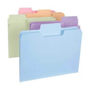 smead supertab file folder, oversized 1/3-cut tab, letter size, assorted pastel colors, 24 per pack (11927)