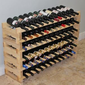 Stackable Wine Rack-72 Bottles Modular Hardwood Wine Racks, Very Easy to Put Together