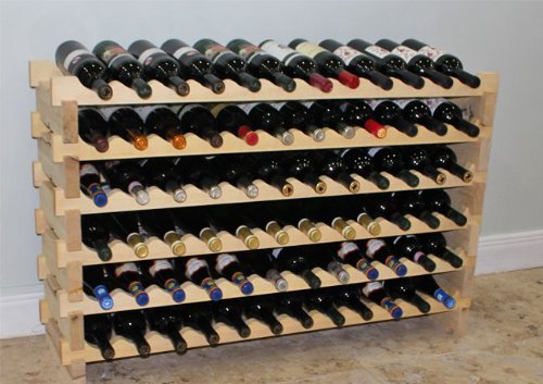 Stackable Wine Rack-72 Bottles Modular Hardwood Wine Racks, Very Easy to Put Together