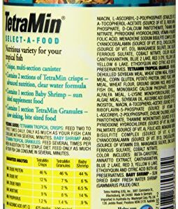 TetraMin Crisps Select-A-Food 2.4 Ounces, Fish Food, Variety Pack (77037)