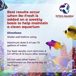 DrTim’s Aquatics Re-Fresh for Saltwater Aquariums – 100% Natural Fish Tank Sanitizer & Revitalizer Conditioner Solution for Fresh, Crystal-Clear, Sparkling Water - 4oz