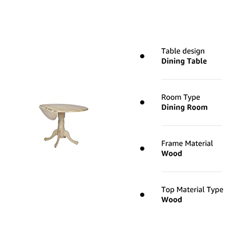International Concepts Inch Dual 42 Drop Leaf Dining Table, Height, Natural