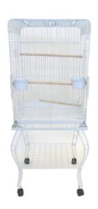yml 20-inch open top parrot cage with stand, white