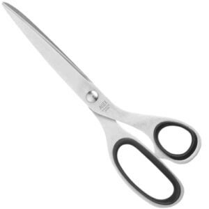 allex japanese office scissors for desk, extra large 7.8" all purpose scissors, made in japan, all metal sharp japanese stainless steel blade with non-slip soft ring, black
