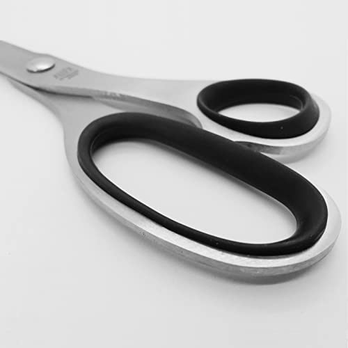 ALLEX Japanese Office Scissors for Desk, Extra Large 7.8" All Purpose Scissors, Made in JAPAN, All Metal Sharp Japanese Stainless Steel Blade with Non-Slip Soft Ring, Black