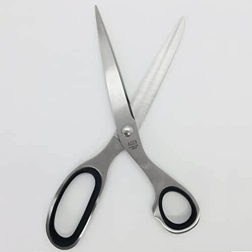 ALLEX Japanese Office Scissors for Desk, Extra Large 7.8" All Purpose Scissors, Made in JAPAN, All Metal Sharp Japanese Stainless Steel Blade with Non-Slip Soft Ring, Black