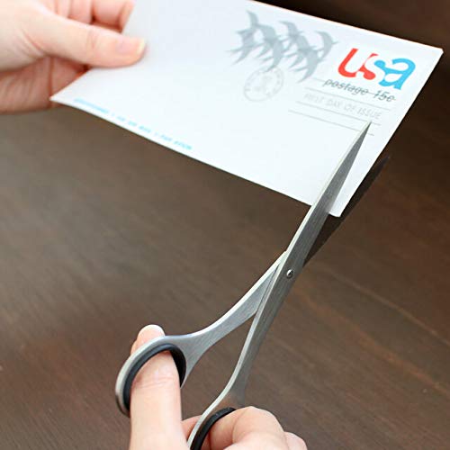 ALLEX Japanese Office Scissors for Desk, Extra Large 7.8" All Purpose Scissors, Made in JAPAN, All Metal Sharp Japanese Stainless Steel Blade with Non-Slip Soft Ring, Black