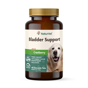 naturvet – bladder support for dogs – plus cranberry | supports healthy bladder control & normal urination | 60 time release chewable tablets