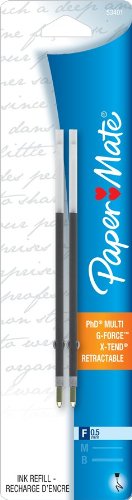 Paper Mate G-Force, Titanium and X-Tend Fine Tip Black Lubriglide Ink Pen Refills, Pack of 2 (5340136)