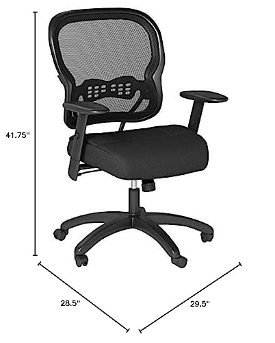 HON Wave Office Chair Mid Back Mesh Ergonomic Computer Desk Chair - Adjustable Arms, Lumbar Support, Synchro-Tilt Tension Angle Lock Recline, Comfortable Cushion, 360 Swivel Rolling Wheels - Black