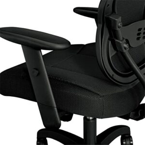 HON Wave Office Chair Mid Back Mesh Ergonomic Computer Desk Chair - Adjustable Arms, Lumbar Support, Synchro-Tilt Tension Angle Lock Recline, Comfortable Cushion, 360 Swivel Rolling Wheels - Black