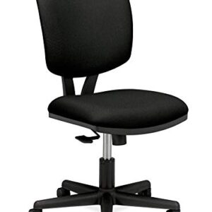 HON H5703.GA10.T Volt Task Chair - Armless Office Chair for Computer Desk, Black Fabric (H5703 )