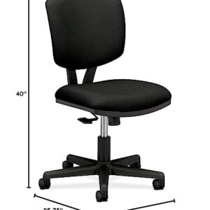 HON H5703.GA10.T Volt Task Chair - Armless Office Chair for Computer Desk, Black Fabric (H5703 )