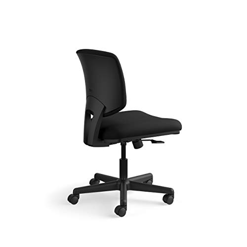 HON H5703.GA10.T Volt Task Chair - Armless Office Chair for Computer Desk, Black Fabric (H5703 )