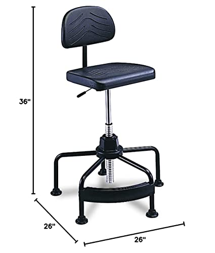 Safco Master High-Back Economy Industrial Workbench Swivel Task Chair, Black (5117)