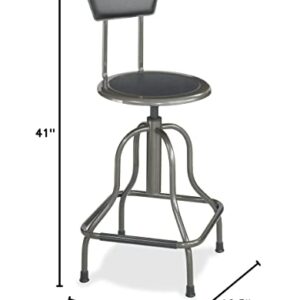 Safco Products 6664 Diesel High Base Stool with Back, Pewter