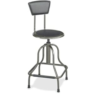 safco products 6664 diesel high base stool with back, pewter