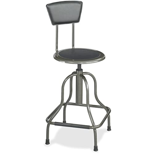 Safco Products 6664 Diesel High Base Stool with Back, Pewter