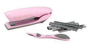 bostitch office velvet no-jam stapler value kit, includes staples and magnetic staple remover, pink (b326-pp-vlt-pnk) (bosb326ppvltpnk)