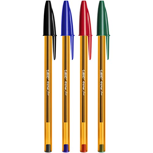 BIC Cristal Original, Ballpoint Pens, Every-Day Biro Pens with Fine Point (0.8 mm), Ideal for School and Office, Black, Pack of 50