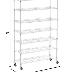 Seville Classics Commerical Grade NSF-Certified Bin Rack Storage Steel Wire Shelving System - 16 Bins - Gray