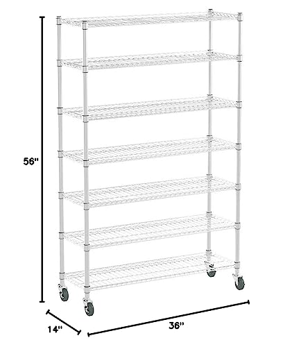 Seville Classics Commerical Grade NSF-Certified Bin Rack Storage Steel Wire Shelving System - 16 Bins - Gray