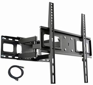videosecu mw340b2 tv wall mount bracket for most 32-65 inch led, lcd, oled, uhd plasma flat screen tv, with full motion tilt swivel articulating dual arms 14" extend,400x400mm,100 lbs wr9