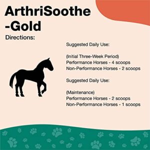 NaturVet ArthriSoothe Gold Advanced Joint Horse Supplement Powder – For Healthy Joint Function in Horses – Includes Glucosamine, MSM, Chondroitin, Hyaluronic Acid – 60 Day Supply