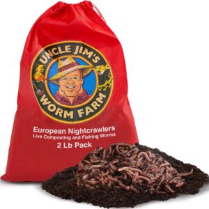 uncle jim's worm farm european nightcrawlers composting and fishing worms 2 lb pack