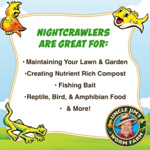 Uncle Jim's Worm Farm European Nightcrawlers Composting and Fishing Worms 2 Lb Pack