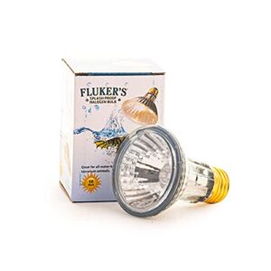 fluker's heavy-duty splash proof halogen bulb for all water based terrarium animals, 50 watt, black