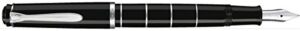 pelikan classic m 215 ring 948463 piston fill fountain pen stainless steel nib width b pack of 1 black/silver