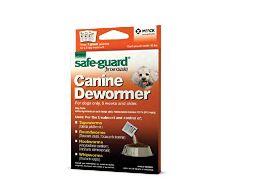 Safe-Guard (fenbendazole) Canine Dewormer for Dogs, 1gm pouch (ea. pouch treats 10lbs.)