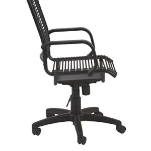 Eurø Style Bradley Bungie Office Chair, L: 27 W: 23 H: 37.5-43 SH: 17.5-23, Black