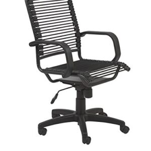 Eurø Style Bradley Bungie Office Chair, L: 27 W: 23 H: 37.5-43 SH: 17.5-23, Black